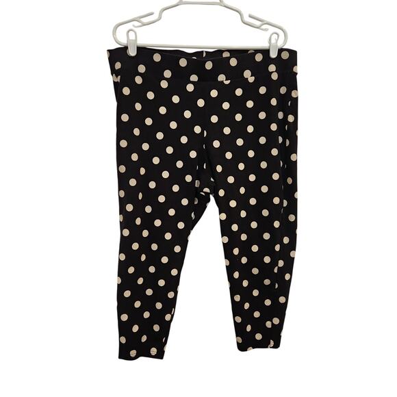 Torrid Black Polka Dot Pull On Stretch High Rise Crop Premium Leggings Size 3X - Picture 1 of 7